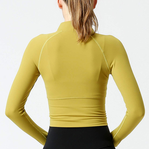 Women's Slim Fit Gym Fitness <b>Workout</b> Cropped Tops Long Sleeve Yoga Coat Zipper Design Sports Wear Running Yoga <b>Jacket</b> for Women - Product Image 4