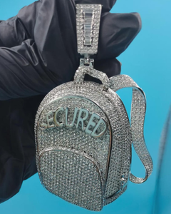 จี้ห้อยคอผู้ชายแบบกำหนดเอง เงินแท้ 925 ชุบทองคำขาว 14K จี้ฮิปฮอป ประดับเพชรเต็มตัว จี้สลักชื่อตามสั่ง - Product Image 1