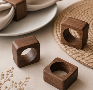 Luxury Wooden Wedding Napkin <b>Ring</b> Classic Design Square Shape Party Event Decor Tissues Holding <b>Rings</b> at <b>Cheap</b> Price - Product Image 1
