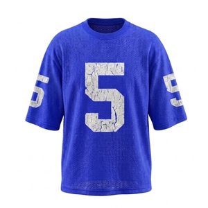 Maillot de football américain personnalisé respirant, antibactérien, à séchage rapide, grande taille, en mesh, sublimation, épaules tombantes - Product Image 1