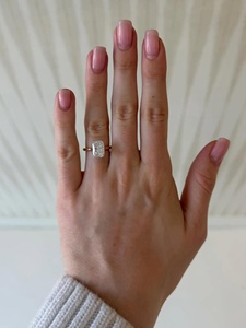 3 CT Elongated <b>Cushion</b> Lab Grown Diamond Engagement <b>Ring</b> – Tulip Setting Solitaire <b>Ring</b> – IGI Certified - Product Image 2