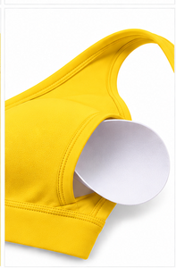Soutien-gorge de sport pour femme respirant et extensible, idéal pour le yoga, le fitness, la course et l'entraînement, haut court sans couture avec logo, faible MOQ, maintien optimal - Product Image 4