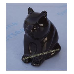 Estatuilla de oso de aluminio estatua escultura decorativa en tono marrón para oficina sala de estar MESA CENTRO DE MESA - Product Image 5
