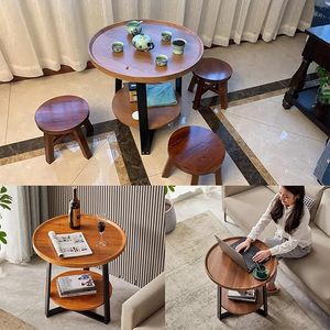 โต๊ะกาแฟโลหะสไตล์นอร์ดิกโบราณ เป็นมิตรกับสิ่งแวดล้อม โต๊ะกลมขนาดเล็กเรียบง่าย เฟอร์นิเจอร์ห้องนั่งเล่นทันสมัย - Product Image 5