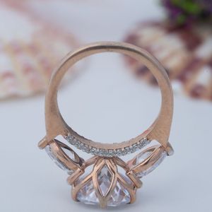 Brilliant Round Cut Champagne Moissanite Three Stone Prong Setting 925 <b>Sterling</b> <b>Silver</b> for Certified Elegant Bridal <b>Ring</b> - Product Image 4