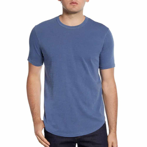 Camiseta de Hombre de Alta Calidad, Elegante, Lisa, con Logotipo OEM, Color Sólido, Corte Regular, 100% Algodón Tejido, Transpirable y de Secado Rápido - Product Image 1