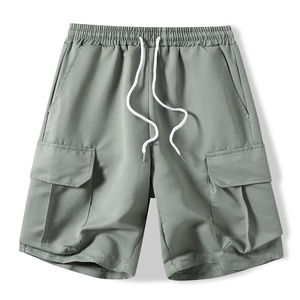 Pantalones Cortos Cargo Casuales de Verano para Hombre, Estilo Vintage, Personalizables con Impresión de Logotipo, Cierre Elástico a Media Cintura, Tallas XS a 2XL, Tela de Lana Peinada - Product Image 2