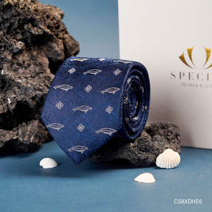 Corbata de Seda de Morera 100% Pura para Hombre - Diseño Exclusivo Tejido "Ocean Harmony" |   CS8XDHS5 |   Tinh Vu Vietnam - Product Image 3