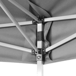 Gazebo Pieghevole in Acciaio 3,6m x 3,1m con Tettoia e Pergola Verniciata a Polvere Grigia - Product Image 5