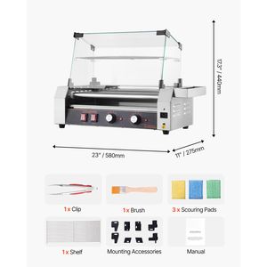 Macchina Commerciale per Hot Dog con 5 Rulli in Acciaio Inox, Doppia Temperatura, 750W, Metodo Doppio di Cottura a Bollitura e Griglia - Product Image 4