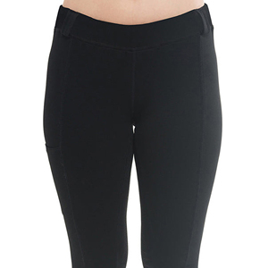 Women High Rise Slim Fit <b>Equestrian</b> Riding Tights Breathable Phone Pocket Black Polyester Comfortable Competition Sports - Product Image 3