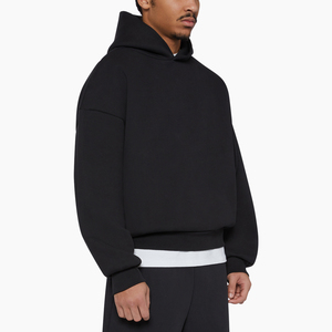 Sweat à capuche personnalisé pour homme, 100% coton, épais, en molleton français de haute qualité, blanc, surdimensionné, streetwear, 500 g/m², brodé - Product Image 2