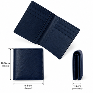<b>Mens</b> Vintage Saffiano Genuine <b>Leather</b> Foldable <b>Bifold</b> <b>Wallet</b> with Polyester Lining Short Size for Daily Use - Product Image 4