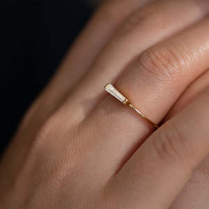 Women's Emerald Cut <b>Diamond</b> <b>Ring</b> In Yellow Gold Classic Style Engagement - Product Image 6