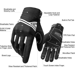 Gants de moto personnalisables avec paume et doigts en mousse, absorbant efficacement les chocs et la saleté. - Product Image 4