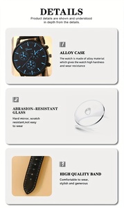 192014 Men's Casual Quartz <b>Watch</b> & <b>Black</b> Life Tree Hand Rope Set, Ideal Choice for Gifts - Product Image 6
