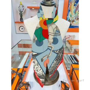 90*90cm Luxury Brand Silk Square Scarf Hijab Women Bandana Soft Scarves Neckerchief <b>Ladies</b> Hair <b>Shawl</b> <b>Wrap</b> Headband90Cm New - Product Image 5