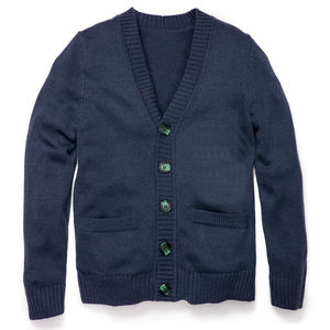 Cardigan en laine violet pour homme, col en V, manches longues, boutonnage frontal, couleur unie, tricot d'automne, anti-boulochage, épaisseur standard - Product Image 5