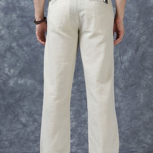 Men <b>Safari</b> Casual <b>Trouser</b> 100% Cotton Canvas Eco-Friendly Lightweight Quick Dry Breathable Plain Dyed Straight Solid Color - Product Image 2