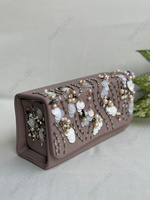 Pochette de Soirée de Luxe Vintage à Paillettes et Perles, Sac à Main de Créateur Orné de Pompons pour Femme, Idéal pour Cocktail, Mariage et Mode