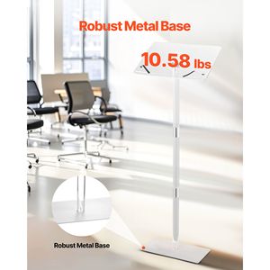 Soporte de Podio Acrílico de 43 Pulgadas, Escritorio Portátil para Laptop, Superficie de Lectura Amplia, Ángulo Ajustable, Soporte de Piso, Clips para Libros, Muebles de Biblioteca - Product Image 5