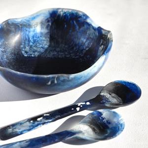 Luxury Polished Amber Resin Serving Bowl Handmade <b>Square</b> Art Swirl Design Eco-Friendly Decorative Accent for Party <b>Table</b> <b>Kitchen</b> - Product Image 4