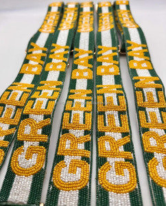 Handmade Green Bay Beaded <b>Bag</b> <b>Strap</b> Custom Adjustable Vintage Style Crossbody Purse with Portable Hook Wholesale <b>Replacement</b> - Product Image 6