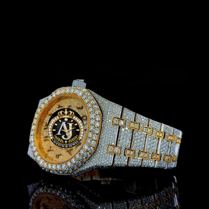 Reloj Mecánico ETA de Lujo Personalizado, Estilo Hip Hop, con Incrustaciones de Moissanita, Brazalete de Acero Inoxidable Totalmente Pavimentado, Dos Tonos - Product Image 3