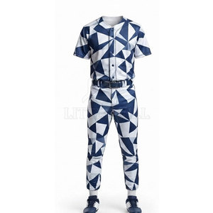 Ensemble d'uniformes de baseball pour hommes adultes de qualité supérieure, tissu en polyester respirant et léger, personnalisable, vêtements d'entraînement pour les sports d'équipe - Product Image 5