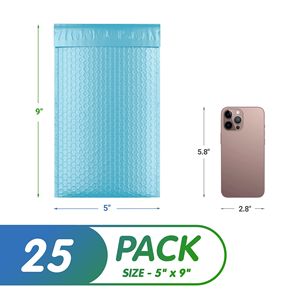 Buste Imbottite Blu Chiaro 5 x 9 Pollici, Confezione da 25, Autosigillanti, Buste per Spedizioni Resistenti per Forniture di Addestramento Animali - Product Image 2