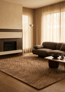 Tapis en laine tufté à la main, couleur marron mocha, tapis de luxe moderne en laine faite à la main, tapis de designer haut de gamme - Product Image 3