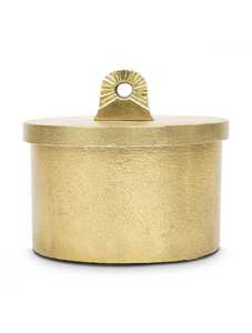 Boîte à bijoux Golden Heritage en coquillage avec bouton en perle, en métal poli, faite à la main, écologique, durable, design glamour pour cadeaux de mariage - Product Image 3