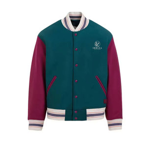 Concevez votre propre veste Letterman à col montant personnalisé avec logo, grande taille, respirante, en polaire, pour homme, pour l'hiver - Product Image 1