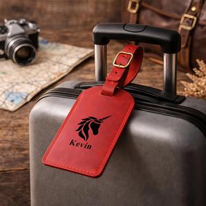 Personalized Genuine Leather Luggage Tags Travel Bag Tags Privacy Shield Suitcase <b>Name</b> <b>Labels</b> Bulk Gold LMP-0232 - Product Image 3