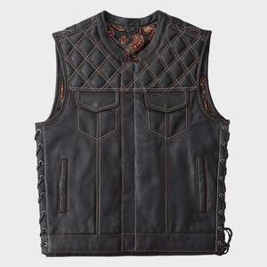 Chaleco de Cuero Acolchado con Diamantes para Motociclistas, Estilo Jack Builder Hunt Club - Product Image 1