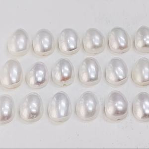 Perlas de agua dulce blancas AAA, cabujones en forma de pera, piedras preciosas de 6*4 mm, 9*6 mm, GEMAS NATURALES para la fabricación de joyería a precio de mayoreo. - Product Image 1