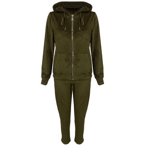 Brand New Quality Hip Hop Solid Velvet <b>Velour</b> Hoodie Cheap Tracksuit - Product Image 4