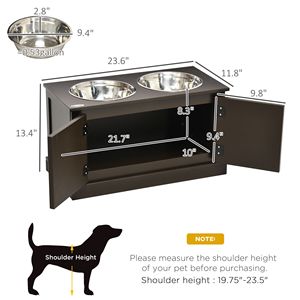 Ciotole Rialzate per Cani di Taglia Grande con Contenitore, Due Ciotole in Acciaio Inossidabile, Ispirate al Caffè - Product Image 2