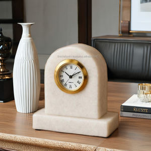 TCE Luxury Decorative Marble Desk <b>Clock</b> Model A-Raz-007 Modern Timepiece for Home Office and Interior Decor - Product Image 3