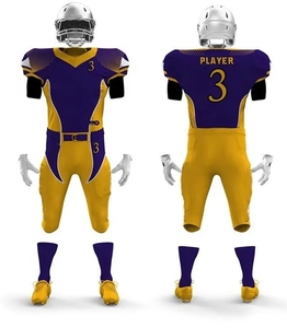 Uniformes de football américain personnalisables, 100% polyester, imprimés par transfert thermique, col en V, ajustés, pour hommes adultes, toutes saisons, séchage rapide - Product Image 4