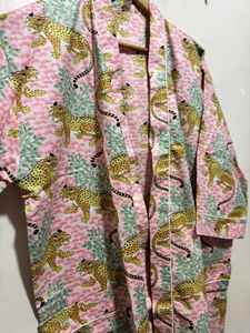 Kimono corto con estampado de leopardo, bata de algodón indio, ropa de playa, albornoz, vestido corto estilo bohemio para fiesta - Product Image 4