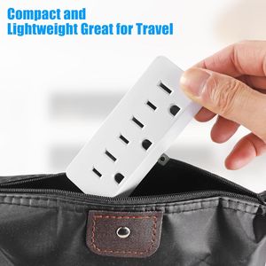 Adattatore di alimentazione con messa a terra certificato UL, convertitore a tripla presa 3 pin 2 pin, prolunga per prese polarizzate 3 pin 2 pin, multipresa da parete - Product Image 5