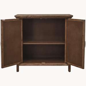 Meuble d'appoint en bois avec incrustation de médaillon miroir - Product Image 2