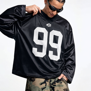 Jersey de Fútbol Americano Personalizado al por Mayor, OEM, de Alta Calidad, Unisex, para Hombre, Jersey Negro de Fútbol, Pedido al por Mayor - Product Image 4