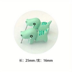 Set di 14 Orecchini a Perno con Animali Carini: Dinosauri, Cuccioli, Balene - Gioielli Divertenti in Argilla Modellata - Regalo Originale - Product Image 4