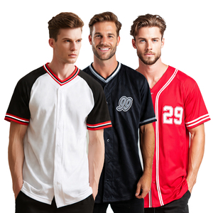100% Polyester Mesh Baseball Jersey Men's Button <b>Up</b> Baseball Shirts V-Neck Personalized Youth Softball Jersey Shirts Men - Product Image 5
