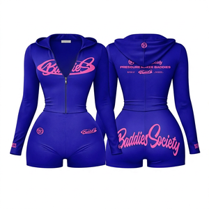 Combinaison noire à manches longues et à capuche pour femme, taille haute, sexy, imprimée, style clubwear - Product Image 5