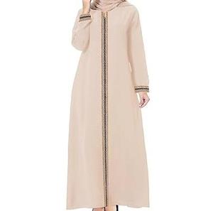 Vestidos Abaya para Mujeres Musulmanas, Elegantes y Sólidos, Cuello Redondo, Casuales, Holgados, Plisados, Largos, Burka Árabe, Transpirables - Product Image 6