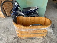 Baignoire en bois écologique intégrée à prix avantageux avec fonction massage et accessoires pour salle de bain 99GD