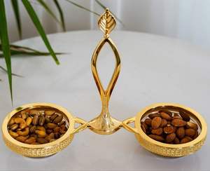 โรงงานผลิตโถใส่ผลไม้อบแห้งทองเหลือง ภาชนะใส่ขนมโลหะทำมือ สำหรับขายส่ง - Product Image 4